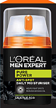 Żel-krem nawilżający przeciw niedoskonałościom dla mężczyzn - L'Oreal Paris Men Expert Pure Power Anti-Imperfection Moisturiser — Zdjęcie N2