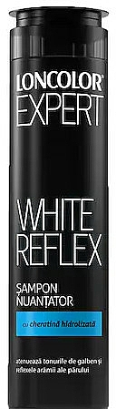 Tonujący szampon do włosów blond, siwych i rozjaśnianych - Loncolor Expert White Reflex Shampoo — Zdjęcie N1
