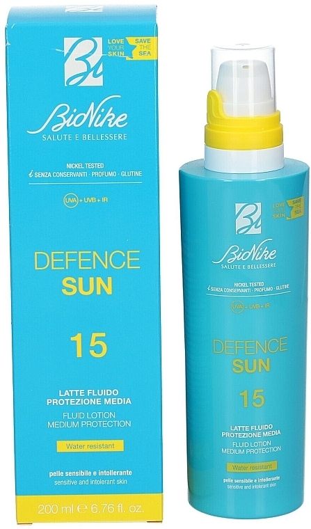 Balsam do ciała z filtrem przeciwsłonecznym - BioNike Defence Sun SPF15 Fluid Lotion Water Resistant — Zdjęcie N2