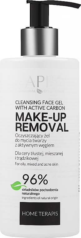 Oczyszczający żel do mycia twarzy z aktywnym węglem - APIS Professional Cleansing Gel — Zdjęcie N1
