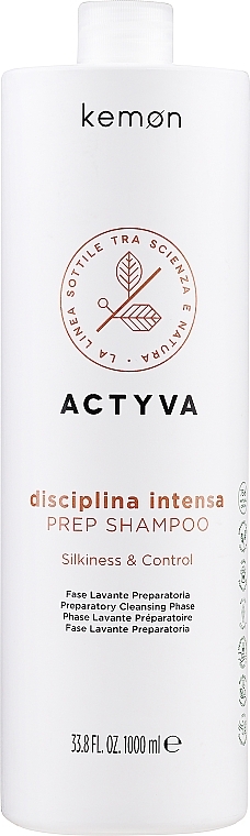 Szampon oczyszczający przygotowujący do zabiegu - Kemon Actyva Disciplina Intensa Prep Shampoo — Zdjęcie N1