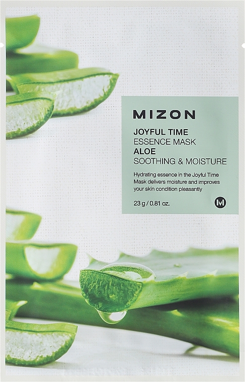 PREZENT! Kojąca maska nawilżająca na tkaninie do twarzy Aloes - Mizon Joyful Time Essence Mask — Zdjęcie N1