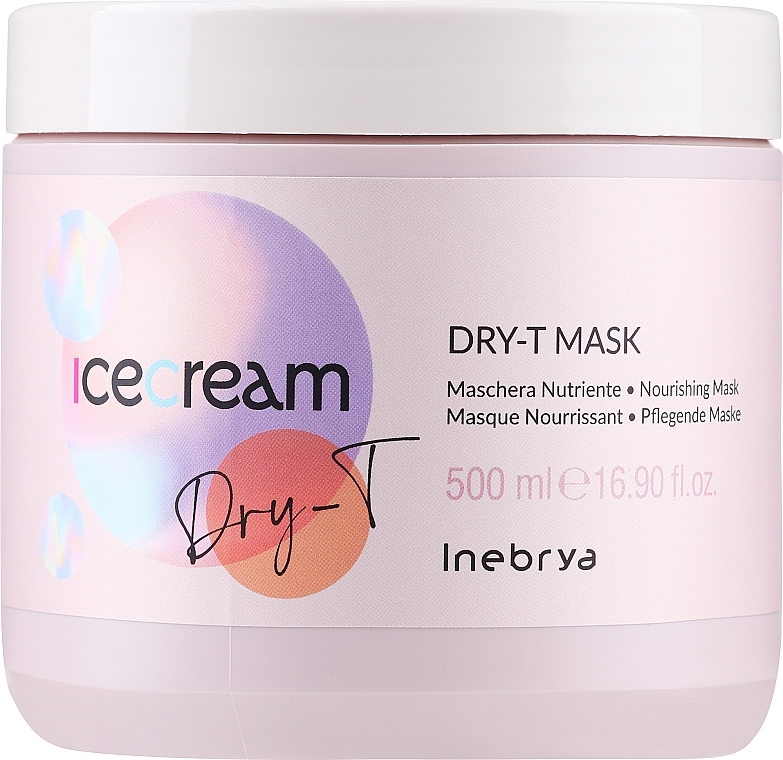 Maska do włosów suchych, farbowanych i kręconych - Inebrya Ice Cream Dry-T Mask