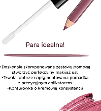 Zestaw: matowa pomadka w płynie i konturówka - Eveline Cosmetics Oh! My Lips (lipstick 4,5 ml + lip/pen 1 g) — Zdjęcie N2
