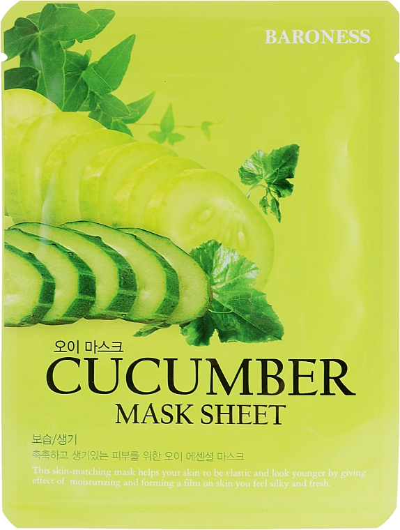 Maska w płachcie z ogórkiem - Beauadd Baroness Mask Sheet Cucumber — Zdjęcie N1