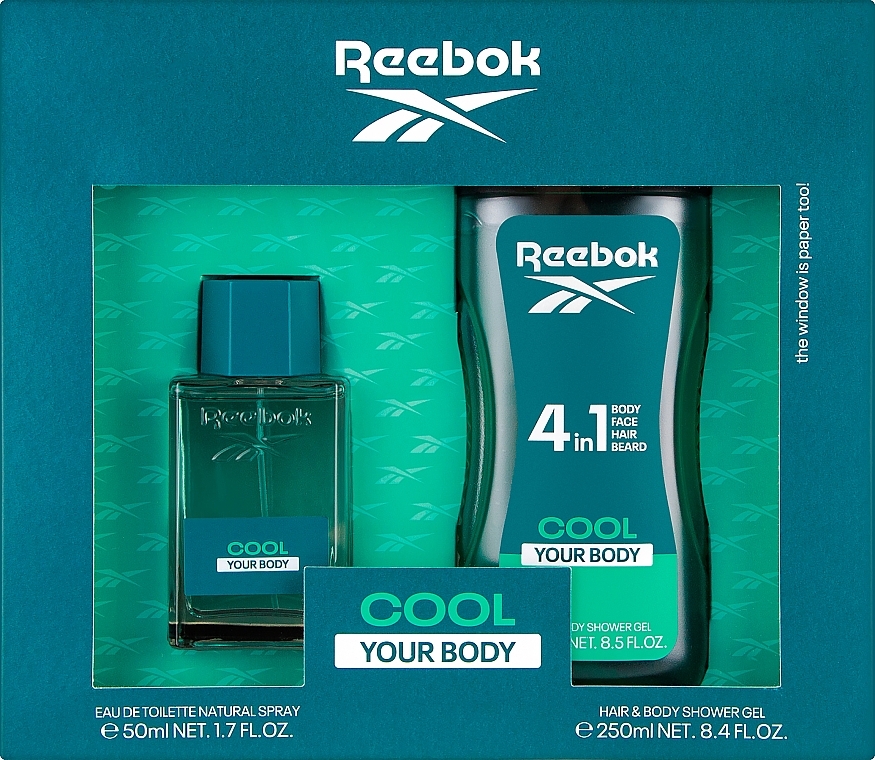 Reebok Cool Your Body Gift Set For Men - Zestaw (edt 50 ml + sh/gel 250 ml) — Zdjęcie N1