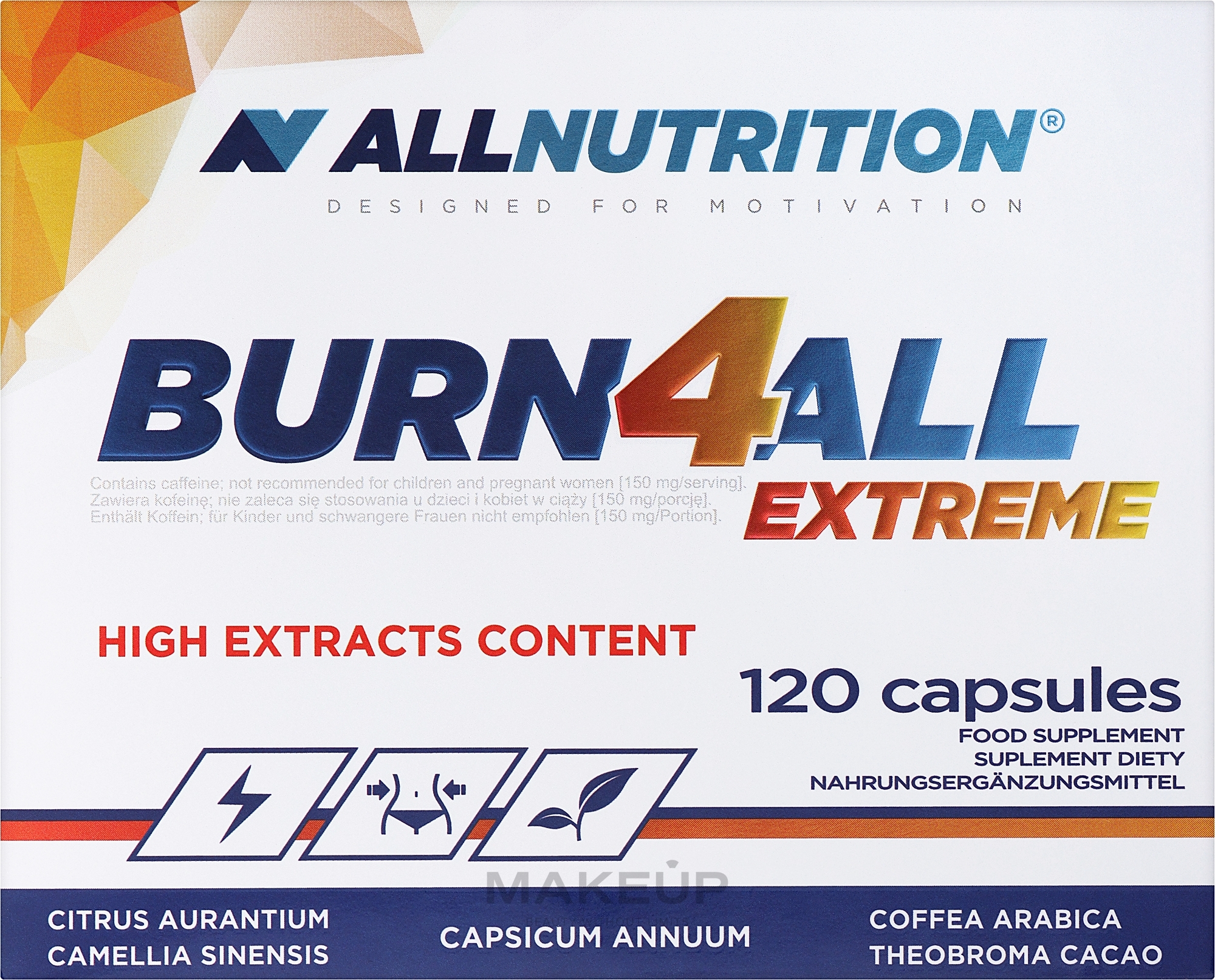 Spalacz tłuszczu - Allnutrition Burn4All Extreme — Zdjęcie 120 szt.