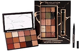 Zestaw - Makeup Revolution Reloaded Serendipity Palette & Liner Set — Zdjęcie N1