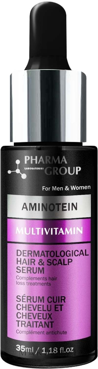 Serum przeciw intensywnemu wypadaniu włosów - Pharma Group Laboratories Aminotein + Multivitamin Anti-Hair Loss Serum — Zdjęcie 35 ml