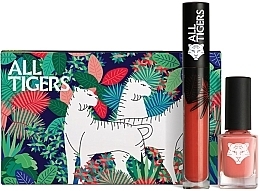 Zestaw - All Tigers Natural & Vegan Lips And Nails Gift Set (lipstick/8ml + nail/polish/11ml) — Zdjęcie N1