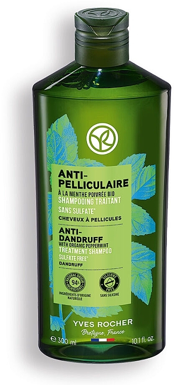 Szampon przeciwłupieżowy do włosów z miętą pieprzową BIO - Yves Rocher Anti-Dandruff Shampoo With Organic Peppermint  — Zdjęcie N1