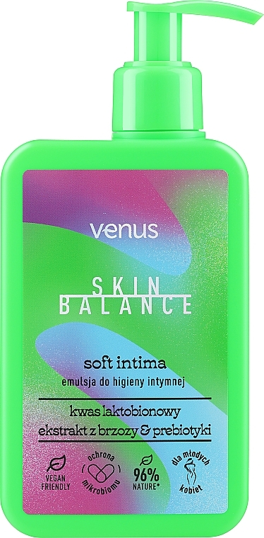 Emulsja do higieny intymnej z ekstraktem z kory brzozy, kwasem mlekowym i inuliną - Venus Skin Balance Soft Intima Emulsion — Zdjęcie N1