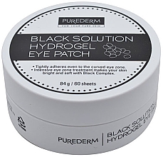 Hydrożelowe płatki pod oczy z pudrem perłowym - Purederm Black Solution Hydrogel Eye Patch — Zdjęcie N2