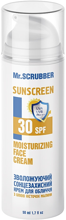 Przeciwsłoneczny krem do ciała z olejem z pestek malin - Mr.Scrubber Bronze Body Moisturizing Face Cream SPF 30