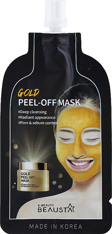 Wygładzająca maska regulująca do cery tłustej - Beausta Gold Peel Off Mask — Zdjęcie N1