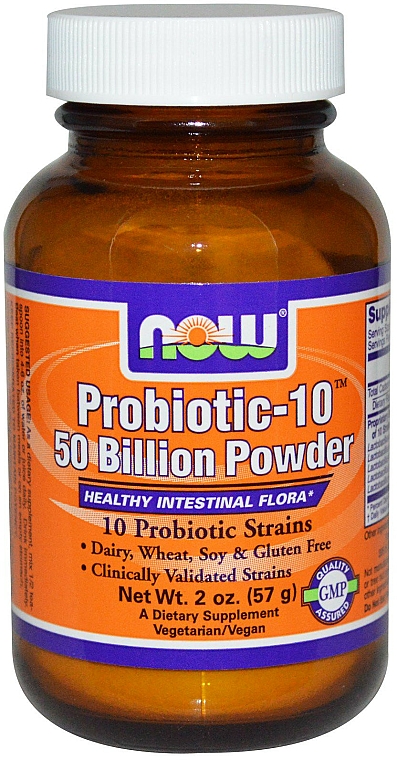 Probiotyki w proszku - Now Foods Probiotic-10, 50 Billion Powder — Zdjęcie N2