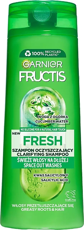 Wzmacniający szampon do włosów normalnych i szybko przetłuszczających się - Garnier Fructis Fresh Shampoo — Zdjęcie N2