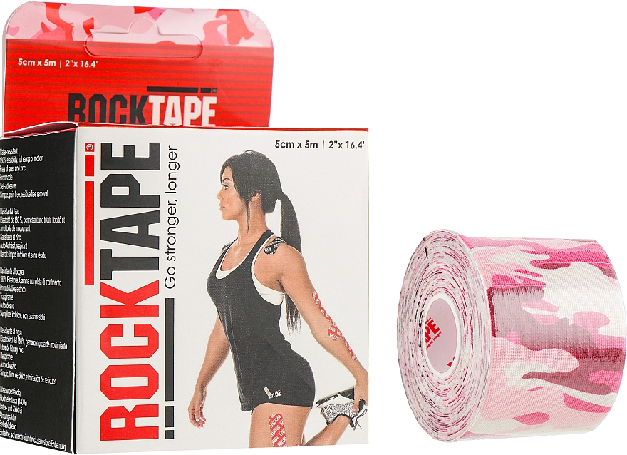 Taśma kinezjologiczna Pink Camo - RockTape Design — Zdjęcie N1