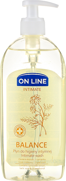 Płyn do higieny intymnej z rumiankiem, kwasem mlekowym i d-panthenolem - On Line Intimate Balance — Zdjęcie N3