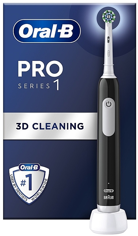 Elektryczna szczoteczka do zębów, czarna - Oral-B Pro 1 Cross Action Electric Toothbrush Black — Zdjęcie N2