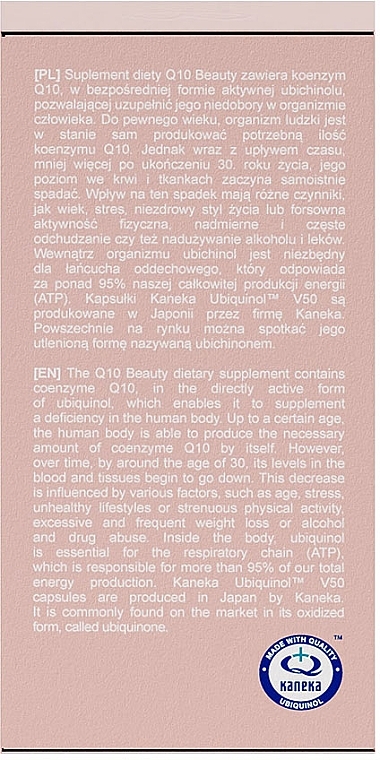 Suplement diety Koenzym Q10 Ubichinol - Beautifly Q10 Beauty Dietary Supplement — Zdjęcie N4