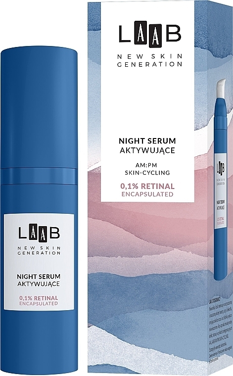 Serum do twarzy na noc z retinolem - AA Cosmetics LAAB Night Serum 0.1% Retinal — Zdjęcie N1