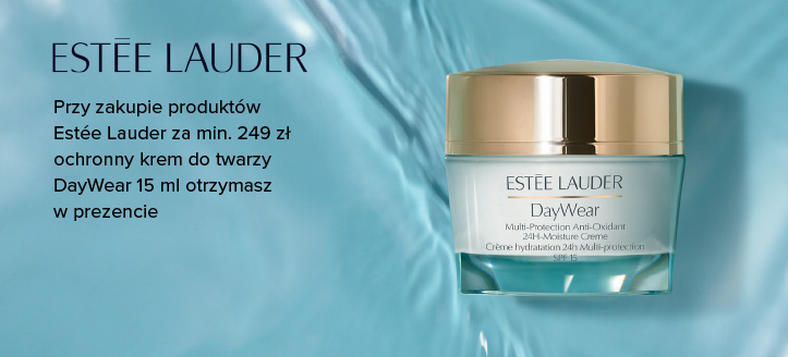 Przy zakupie produktów Estée Lauder za min. 249 zł ochronny krem do twarzy DayWear 15 ml otrzymasz w prezencie.