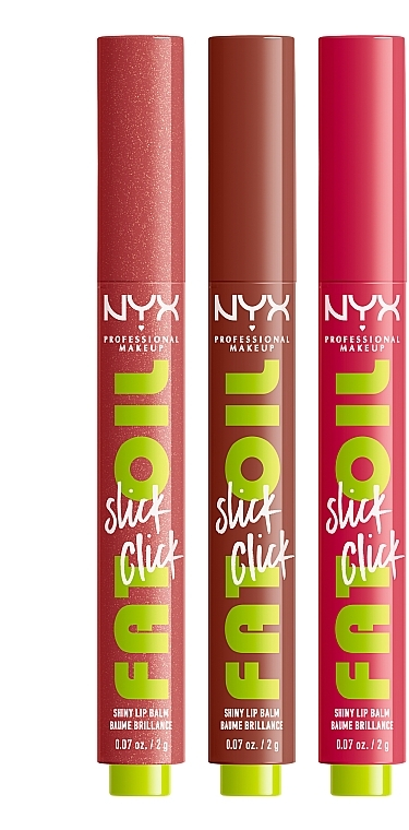 Zestaw do makijażu ust - NYX Professional Makeup Fat Oil Slick Click Shiny Lip Balm Trio (3xlipbalm/2g) — Zdjęcie N4