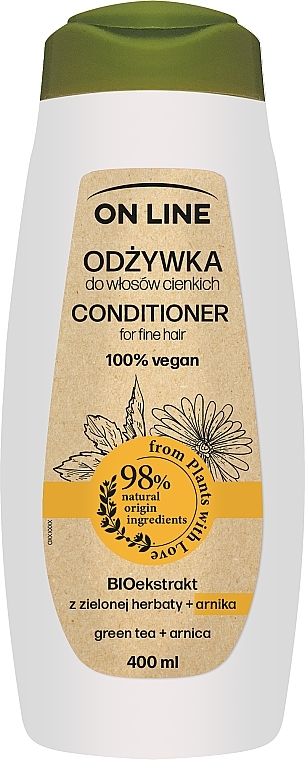 Odżywka do włosów cienkich Zielona herbata i arnika - On Line Conditioner — Zdjęcie N1