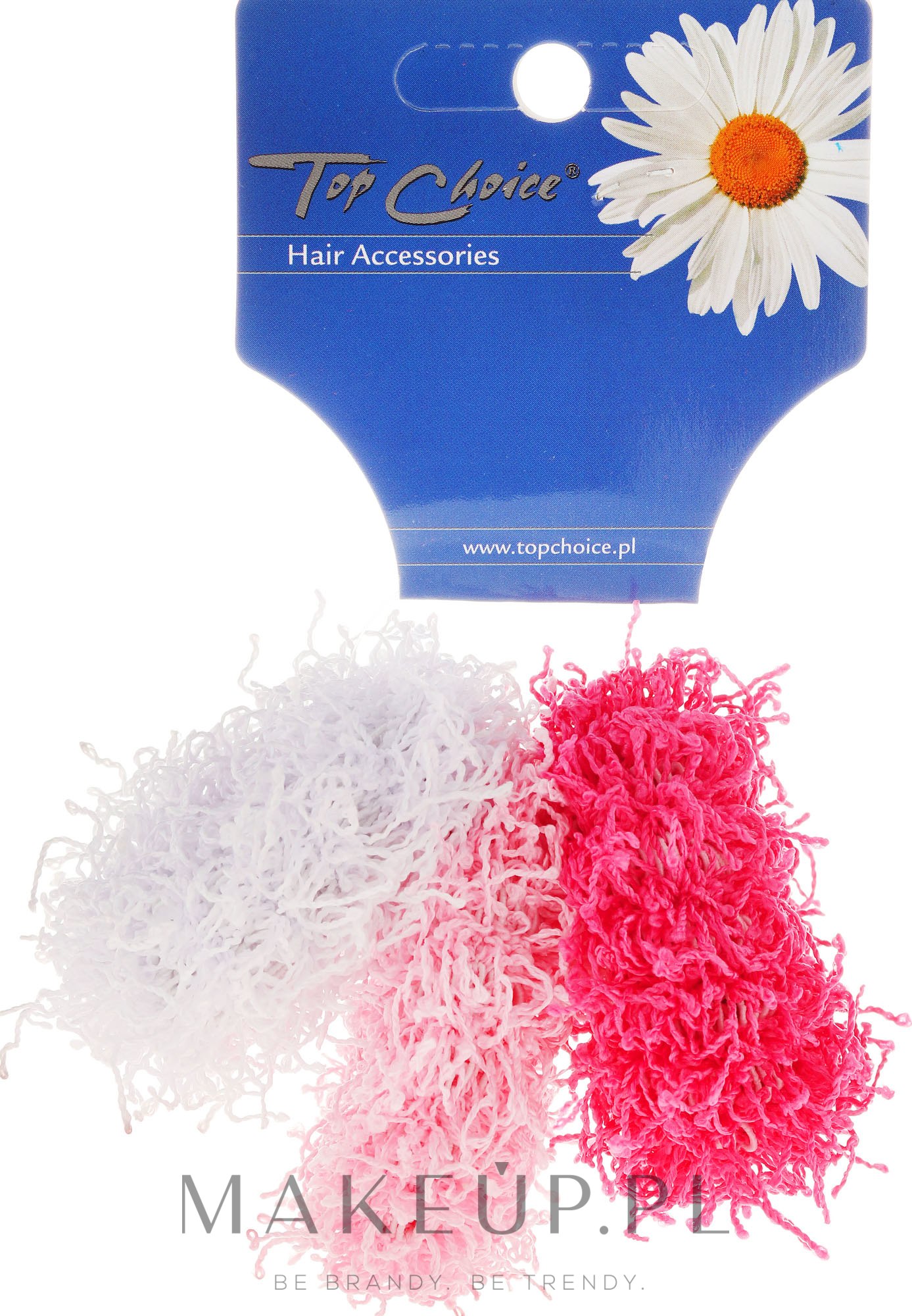 Gumki do włosów typu Spaghetti 3 sztuki, różowe + biała - Top Choice — Zdjęcie 3 szt.