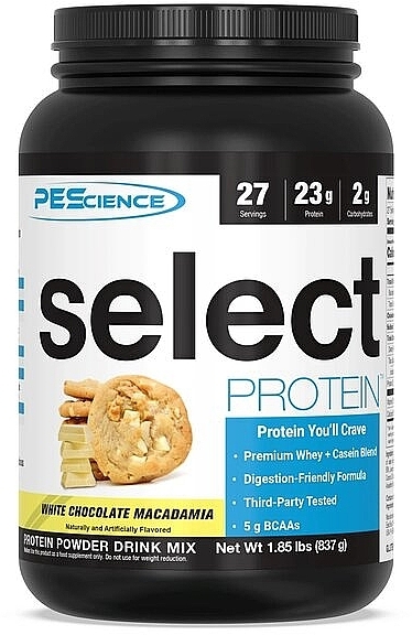 Odżywka białkowa Biała czekolada z makadamią - PEScience Select White Chocolate Macadamia — Zdjęcie N1