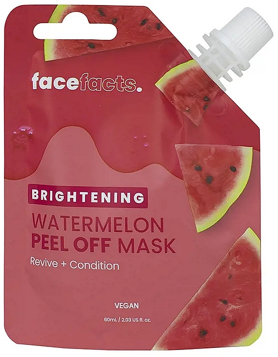 Rozjaśniająca maseczka do twarzy Arbuz - Face Facts Brightening Watermelon Peel-Off Face Mask  — Zdjęcie N1