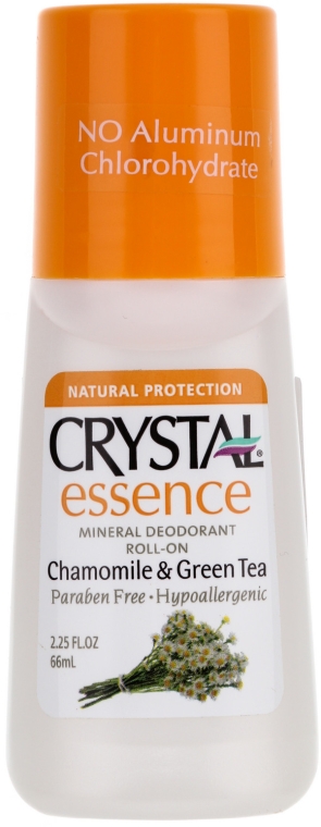 Dezodorant w kulce o zapachu rumianku i zielonej herbaty - Crystal Essence Deodorant Roll On