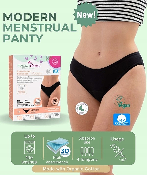 Majtki menstruacyjne Modern - Masmi Menstrual Panties — Zdjęcie N2