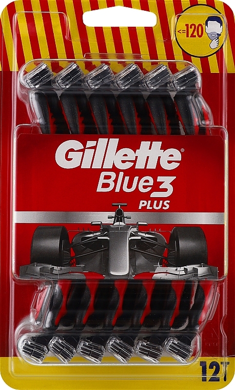 Zestaw jednorazowych maszyn do golenia, 12 sztuk - Gillette Blue 3 Plus  — Zdjęcie N1