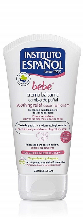 Krem przeciw odparzeniom - Instituto Espanol Bebe Sootthing Relief Diaper Rash Cream — Zdjęcie N2