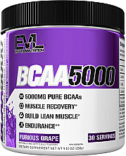 Kup Suplement diety BCAA 5000, winogrono             - EVLution Nutrition BCAA 5000 Furious Grape