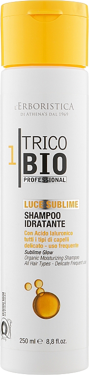 Organiczny szampon nawilżający z kwasem hialuronowym - Athena's L'Erboristica Trico Bio Shampoo Idratante Con Acido Jaluronico "Luce Sublime"