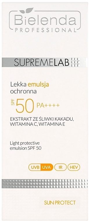 WYPRZEDAŻ Lekka emulsja przeciwsłoneczna do twarzy - Bielenda Professional Supremelab Light Protective Emulsion SPF 50 * — Zdjęcie N1