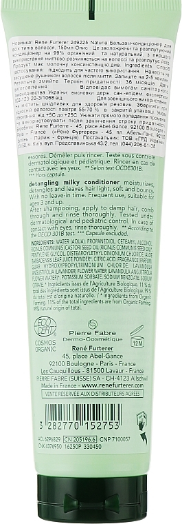 Delikatnie rozczesująca odżywka do włosów - Rene Furterer Naturia Detangling Milky Conditioner  — Zdjęcie N2