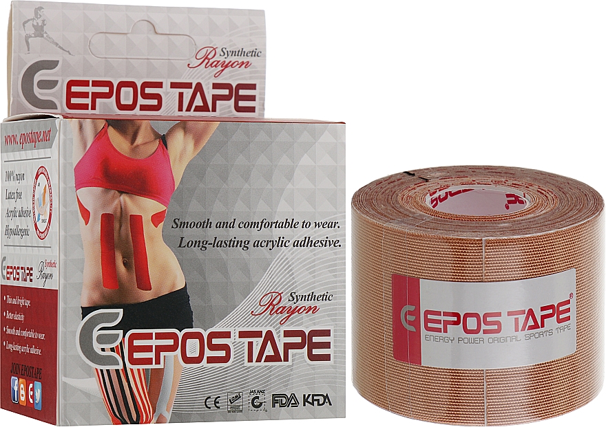 Taśma Kinesio Beżowa - Epos Tape Rayon — Zdjęcie N2