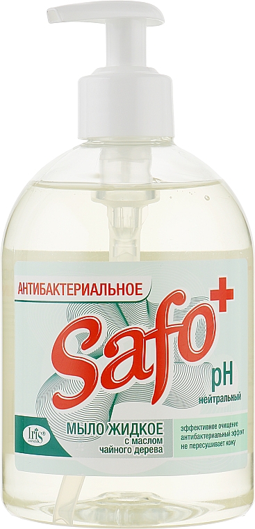 Antybakteryjne mydło w płynie z olejkiem z drzewa herbacianego - Iris Cosmetic Safo+