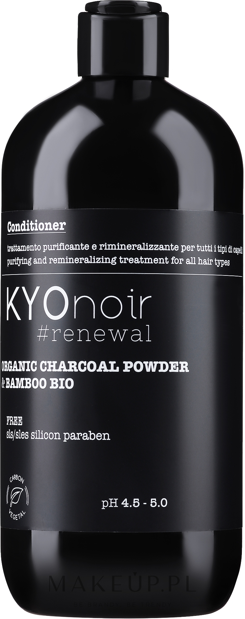 Oczyszczająca odżywka do włosów Organiczny węgiel i bambus - Kyo Noir Organic Charcoal Conditioner  — Zdjęcie 500 ml