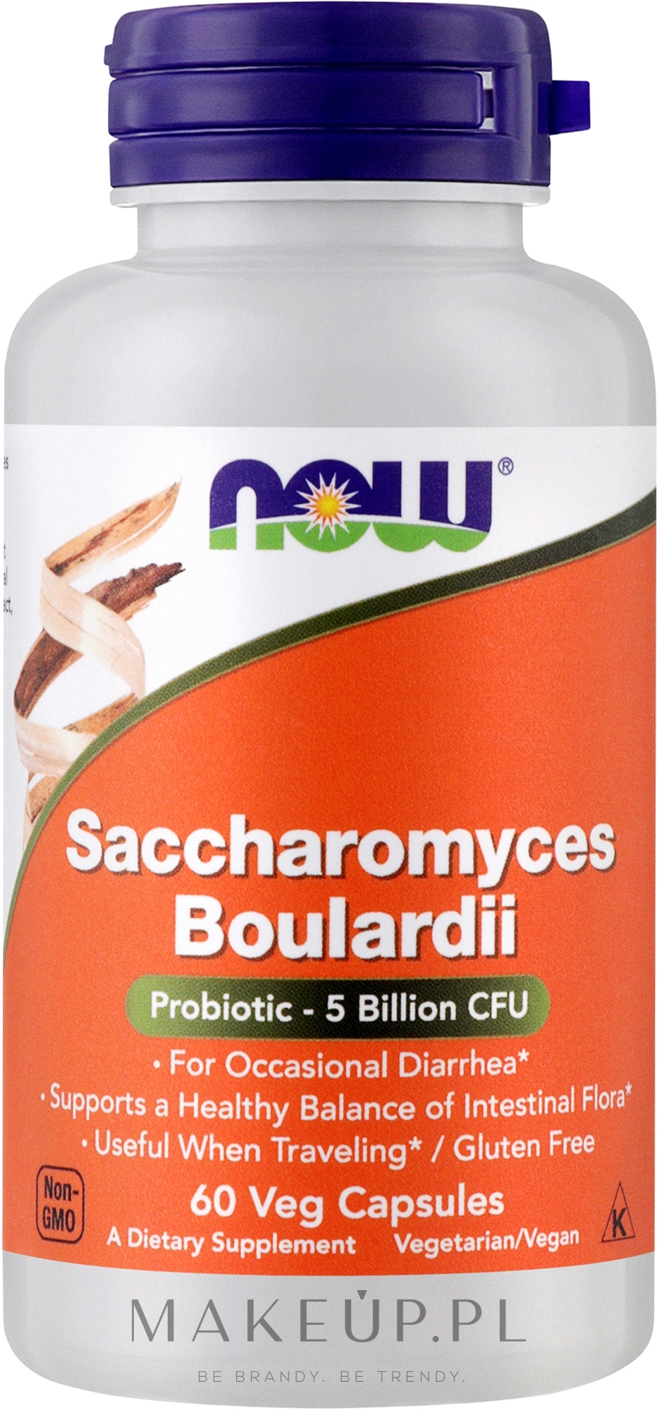 Drożdże typu probiotycznego na wsparcie przewodu pokarmowego - Now Foods Saccharomyces Boulardii — Zdjęcie 60 szt.