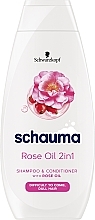 Kup Szampon-odżywka 2 w 1 - Schauma Silk Comb Shampoo&Conditioner Rose Oil 