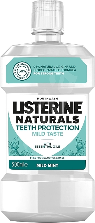 Naturalny płyn do płukania jamy ustnej z olejkami eterycznymi - Listerine Naturals Teeth Protection — Zdjęcie N2