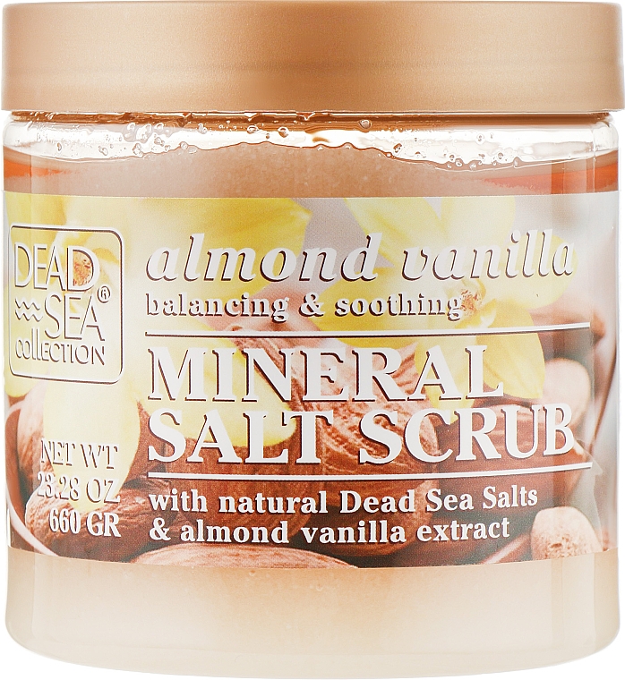 Peeling do ciała z minerałami z Morza Martwego, olejem migdałowym i waniliowym - Dead Sea Collection Almond Vanilla Mineral Salt Scrub