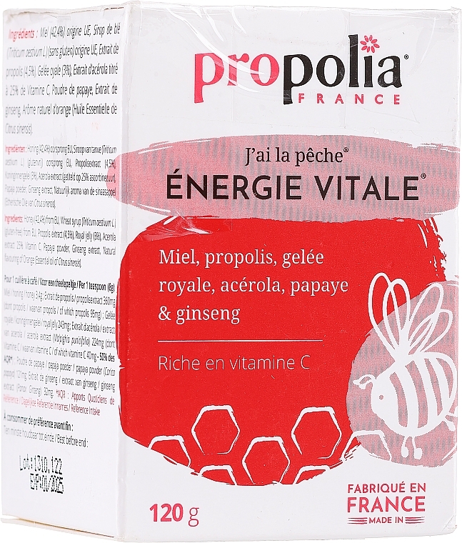 PRZECENA! Suplement diety wzmacniający odporność organizmu - Propolia Vital Energy Propolis, Honey, Royal Jelly & Ginseng * — Zdjęcie N4