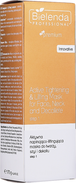 Podciągająca maseczka do twarzy, szyi i dekoltu - Bielenda Professional Premium Total Lifting PPV+ Mask — Zdjęcie N1