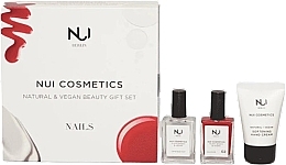 Kup Zestaw - NUI Cosmetics Vegan & Natural Mindful Manicure Set (base/top/14ml + nail/polish/14ml + h/cr/30g)